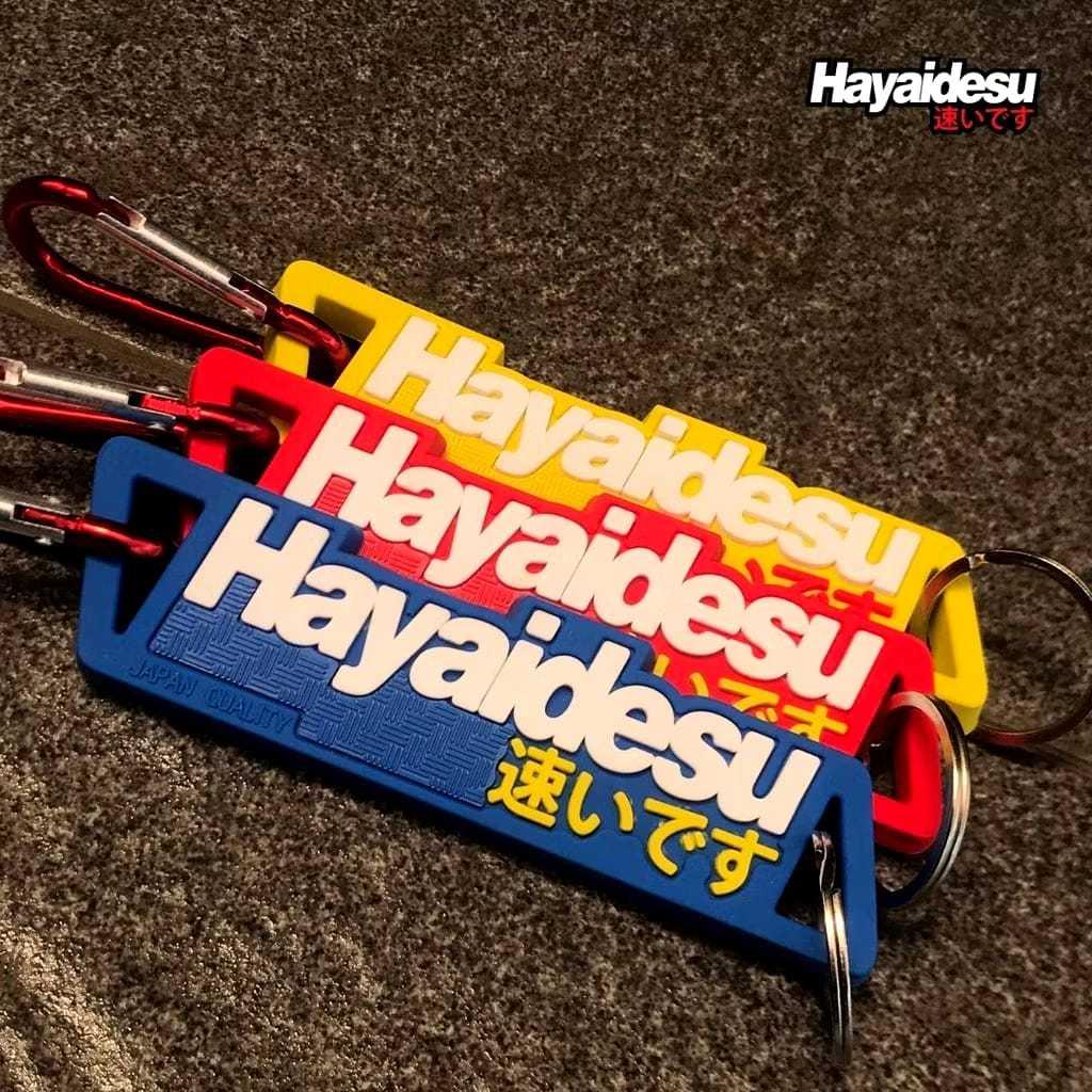 Móc khóa cao su Hayaidesu kèm móc Carabiner cao cấp chính hãng EnerSpeed